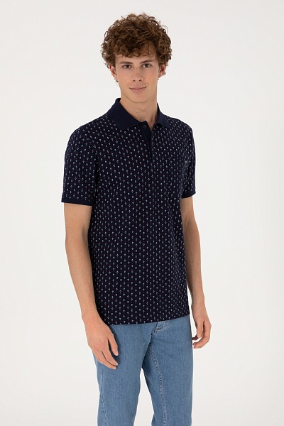Футболка-поло из хлопка с узором - G081SZ0110PALY Футболка муж. (VR033, 5XL)