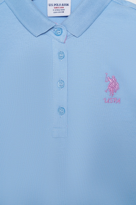 Футболка-поло из хлопка c принтом на планке для девочек - G084SZ0110TP01-IY024 Футболка жен. детс. (VR003, 4_5)