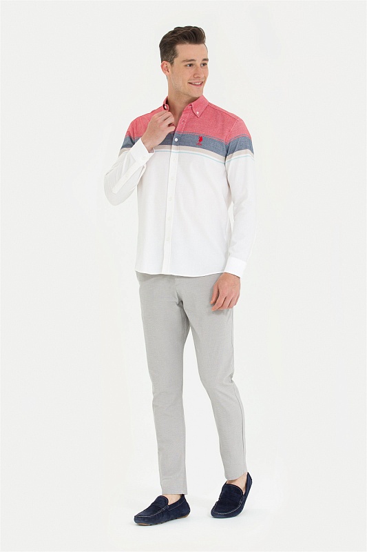 Брюки с поясом на резинке зауженные - G081SZ0780BONHAR_P Брюки муж. (VR049, 28)