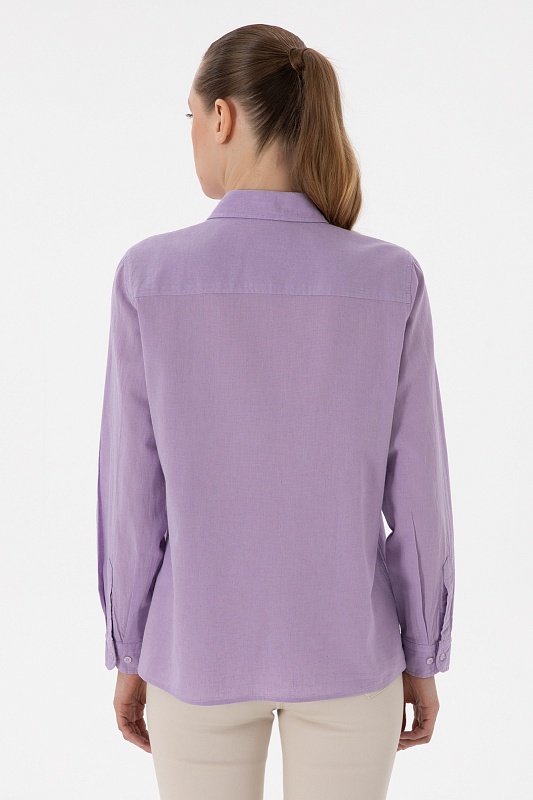 Рубашка из хлопка с добавлением льна прямая - G082SZ0040ELMY025Y Сорочка жен. (VR034, 42)
