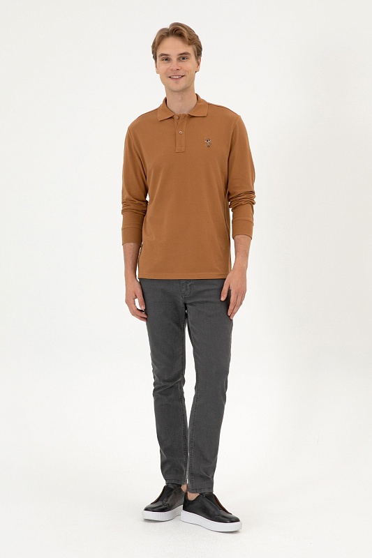 Поло с длинным рукавом из хлопка - G081SZ0820E_GTPSK025 Толстовка муж. (VR233, L)