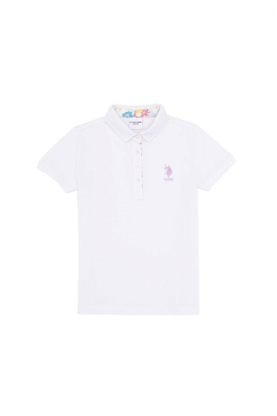 Футболка-поло из хлопка c принтом на планке для девочек - G084SZ0110TP01-IY023 Футболка жен. детс. (VR013, 5_6)