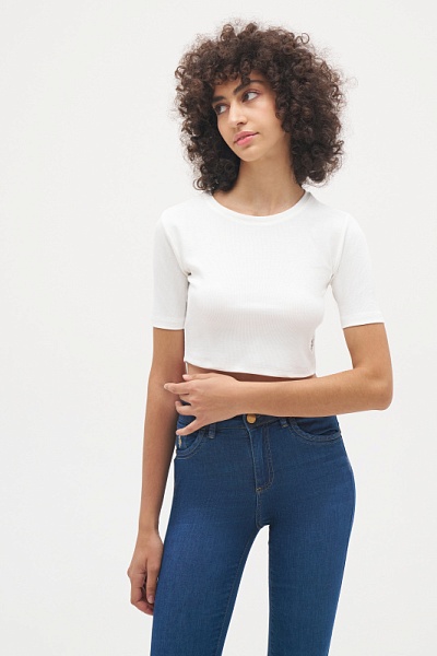 Футболка укороченная - G082SZ0110R_PRUE Футболка жен. (VR019, XS)