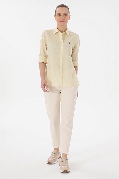 Рубашка с добавлением льна прямая - G082SZ0040ELMY025Y Сорочка жен. (VR035, 40)