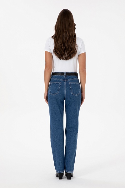 Джинсы с высокой посадкой со стразами прямые  - G082SZ0800AMY25K_P_M Джинсы жен. (DN0022, 40)