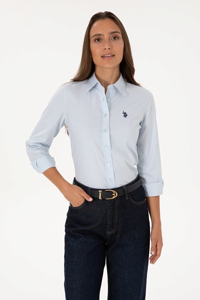Рубашка с хлопком приталенная - G082SZ0040CRISTA025K Сорочка жен. (VR003, 40)