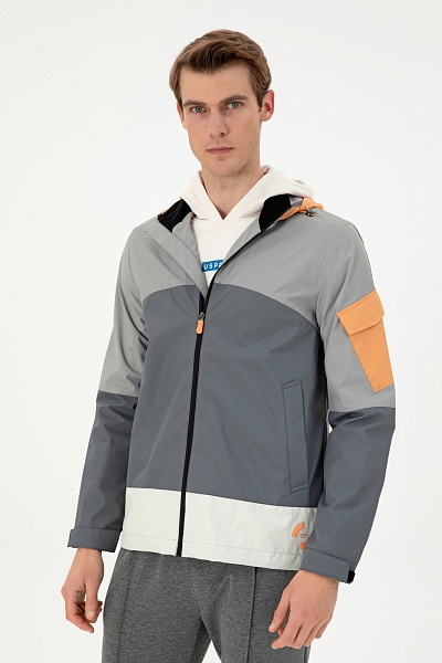 Ветровка с несъемным капюшоном - G081SZ0MS0SCAT-S Куртка муж. (VR024, 48)