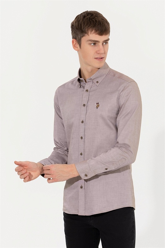 Рубашка из хлопка приталенная - G081SZ0040CEDCOLOR022K Сорочка муж. (VR153, S)