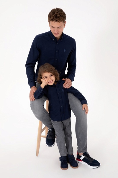 Рубашка хлопковая для мальчиков - G083SZ0040E_METOKIDS25K Сорочка муж. детс. (VR033, 9_10)