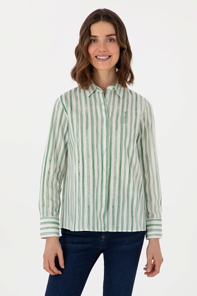 Рубашка из хлопка в полоску свободная - G082SZ0040DUCCI Сорочка жен. (VR054, 36)