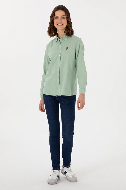 Рубашка из хлопка с добавлением льна прямая - G082SZ0040ELMY025Y Сорочка жен. (VR048, 40)