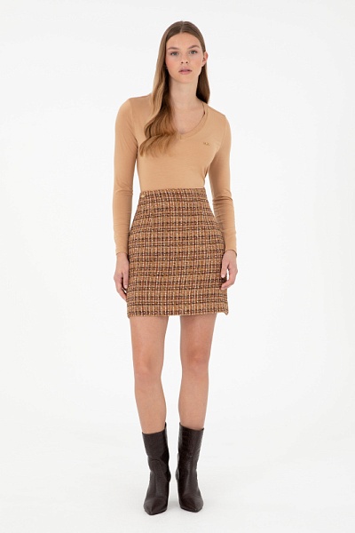 Юбка мини твидовая - G082SZ0980JOYS Юбка жен. (VR153, 38)