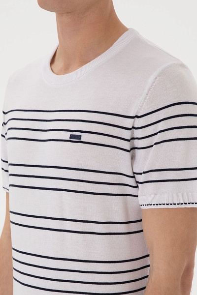 Футболка из смесовой вискозы в полоску - G081SZ0TK0MAKSIM Кофта муж. (VR013, XL)
