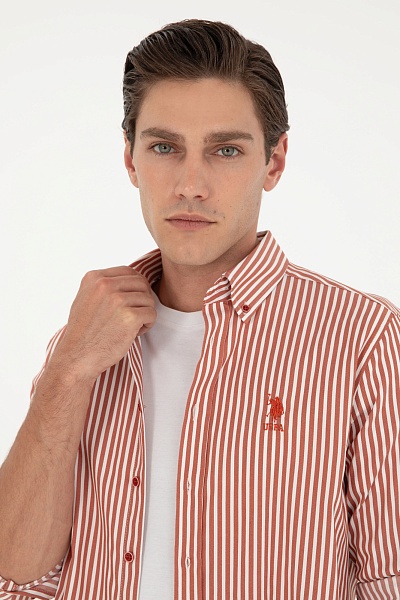 Рубашка в полоску прямая - G081SZ0040EGAN024K Сорочка муж. (VR031, 4XL)