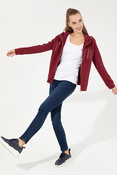 Толстовка на молнии с капюшоном - G082SZ0820SW01-SK022 Толстовка жен. (VR223, S)