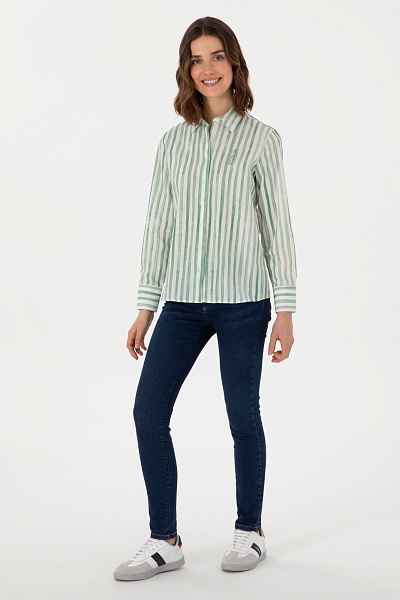 Рубашка из хлопка в полоску свободная - G082SZ0040DUCCI Сорочка жен. (VR054, 36)