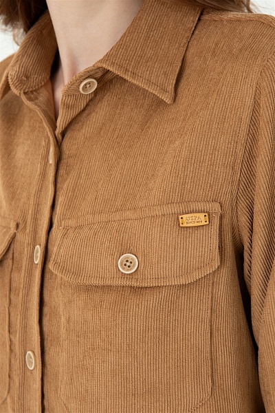 Рубашка вельветовая свободная - G082SZ0040UKES Сорочка жен. (VR085, 36)