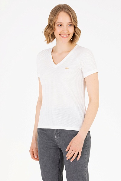 Футболка с V-образным вырезом - G082SZ0110MASHA Футболка жен. (VR019, 2XS)