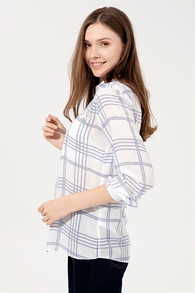 Рубашка в крупную клетку свободная - G082SZ0040SALIX Сорочка жен. (VR212, 36)