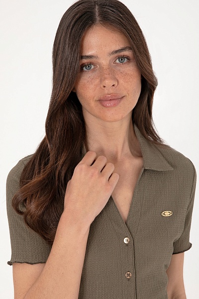 Футболка из жатого материала - G082SZ0OG0SELEN Рубашка жен. (VR052, M)