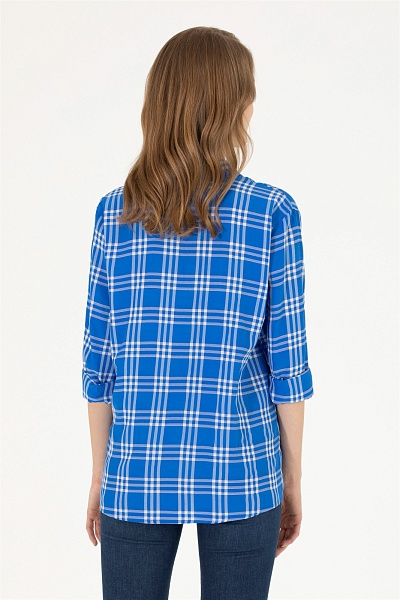 Рубашка с вискозой в клетку прямая - G082SZ0040TALLOT Сорочка жен. (VR045, 40)