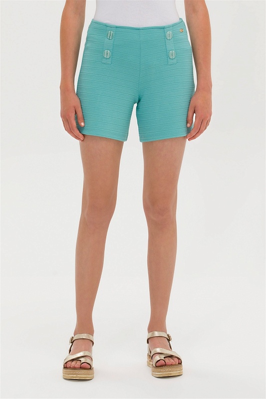 Шорты из вискозы с декоративными пуговицами - G082SZ0OS0MELKE Брюки спорт. жен. (VR090, XL)