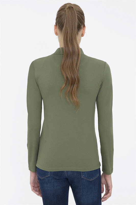 Поло с длинным рукавом из хлопка - G082SZ0820TPG-SK021 Толстовка жен. (VR027, XS)