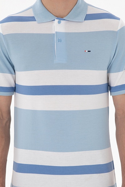 Футболка-поло в полоску - G081SZ0110RALTU Футболка муж. (VR003, 4XL)