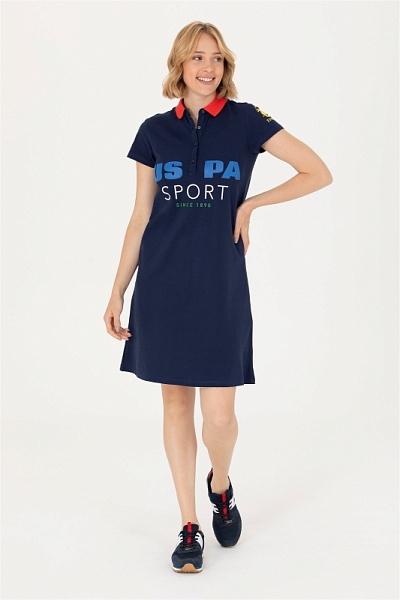 Платье-поло мини с принтом свободное - G082SZ0750MILENA-T Платье жен. (VR033, S)