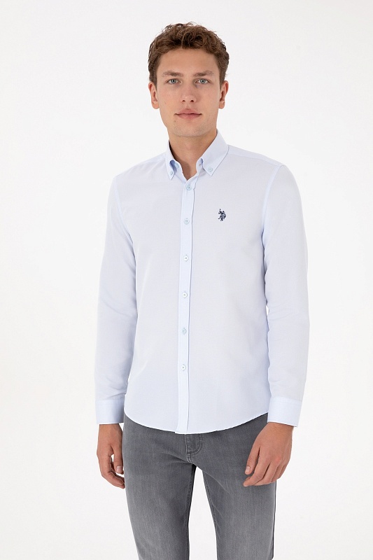 Рубашка из смесового хлопка приталенная - G081SZ0040E_METO25K Сорочка муж. (VR003, 3XL)