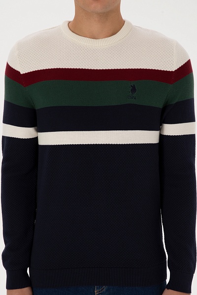 Джемпер из хлопка в полоску - G081SZ0TK0CRUS025K Кофта муж. (VR033, XL)
