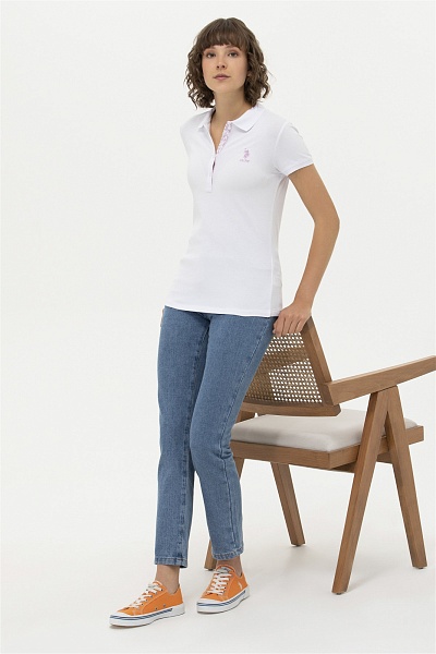Футболка-поло из хлопка с принтом на планке - G082SZ0110TP0123 Футболка жен. (VR013, L)