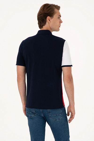 Футболка-поло из хлопка с контрастными вставками - G081SZ0110T_ILGA Футболка муж. (VR077, XL)