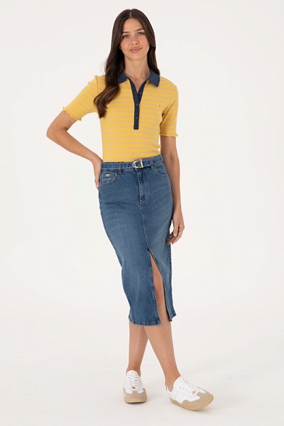 Юбка джинсовая миди - G082SZ0550TENDER Юбка жен. (DN0022, 40)