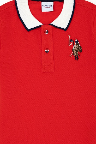 Футболка-поло из хлопка с контрастными деталями для мальчиков - G083SZ0110SD01KIDSIY024 Футболка муж. детс. (VR030, 6_7)