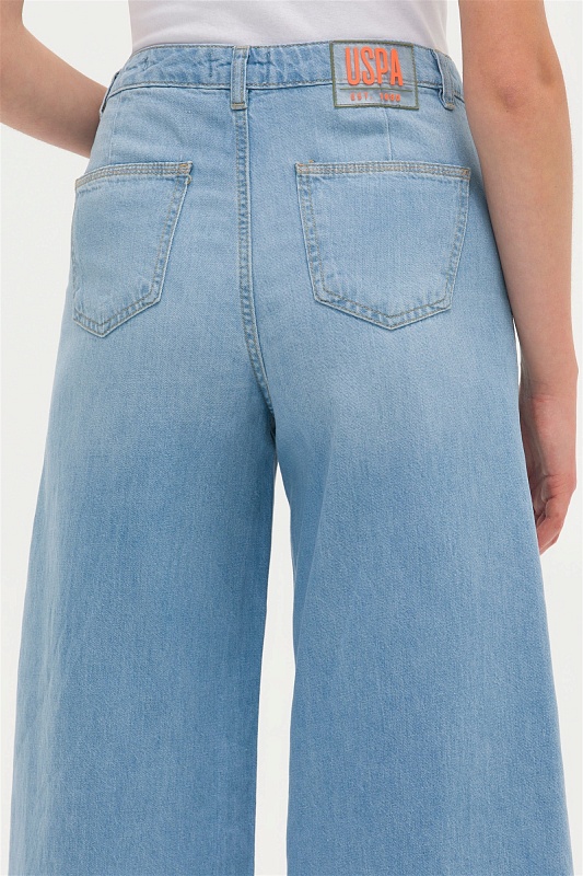 Кюлоты джинсовые с бахромой - G082SZ0800LOOSE23Y-A Джинсы жен. (DN0021, 34)
