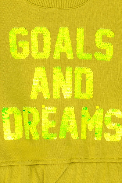 Свитшот с надписью из пайеток укороченный для девочек - G084SZ0820REDI Толстовка жен. детс. (VR087, 10_11)