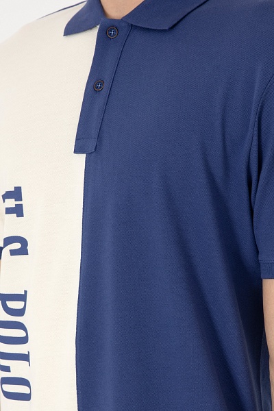 Футболка-поло с контрасной половиной - G081GL0110DIKA Футболка муж. (VR059, XL)