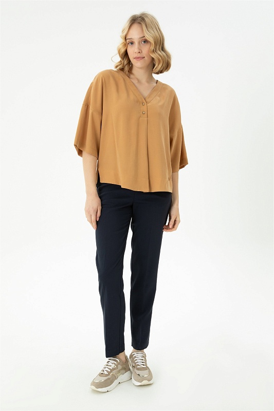 Блузка из модала c рукавом 3/4 свободная - G082SZ0040RC_FALAMUS Сорочка жен. (VR015, 32)