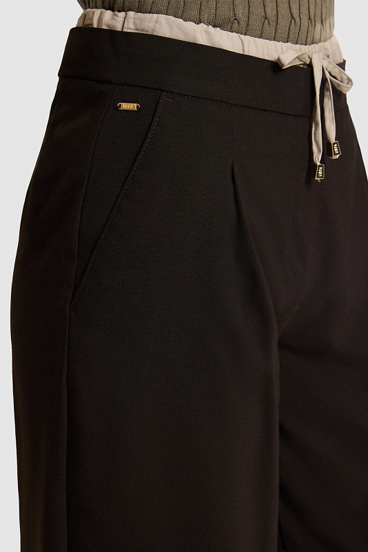 Брюки широкие с двойным поясом - G082SZ0780RONS Брюки жен. (VR084, 36)