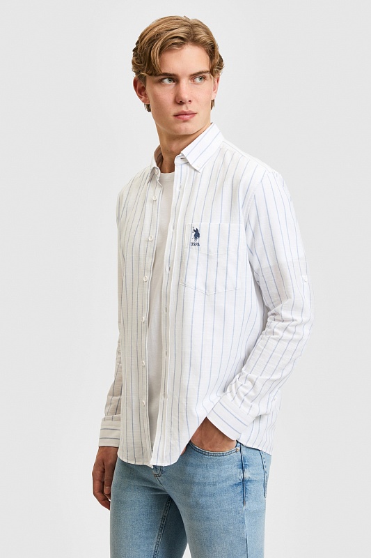 Рубашка из хлопка в полоску прямая - G081SZ0040KAMBA Сорочка муж. (VR003, 3XL)
