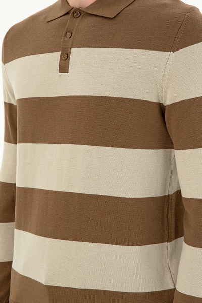 Поло с длинным рукавом трикотажное из хлопка - G081SZ0TK0MUZI_E Кофта муж. (VR027, XS)