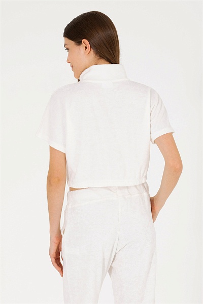 Толстовка с воротником на молнии махровая укороченная - G082SZ0110MUNO Футболка жен. (VR019, S)