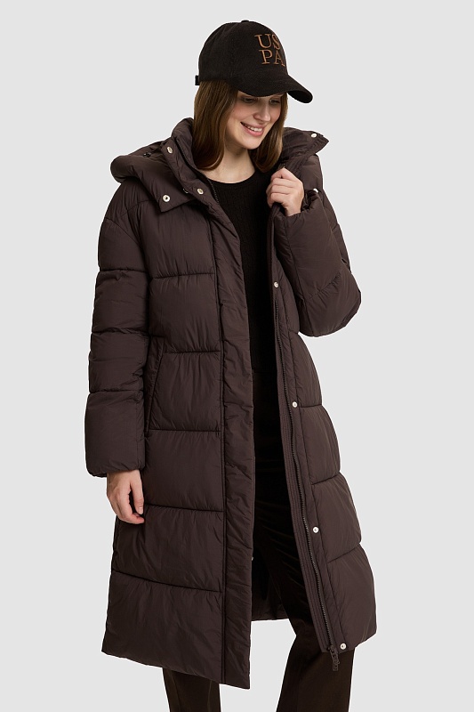 Пуховик удлиненный с несъемным капюшоном - G082SZ0KS0E_ROMAY Куртка жен. (VR084, 34)