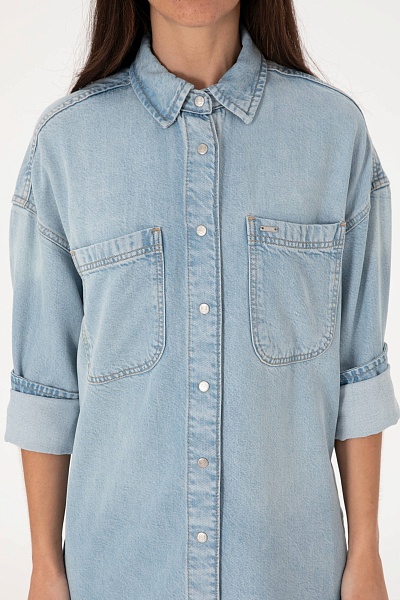 Рубашка джинсовая свободная - G082SZ0770SOFIA Куртка джинс. жен. (DN0021, 40)