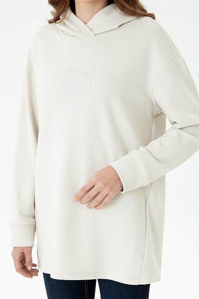 Худи удлиненное с надписью - G082GL0820RC-GELIF Толстовка жен. (VR049, XS)