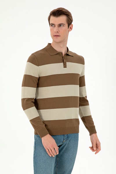 Поло с длинным рукавом трикотажное из хлопка - G081SZ0TK0MUZI_E Кофта муж. (VR027, XS)