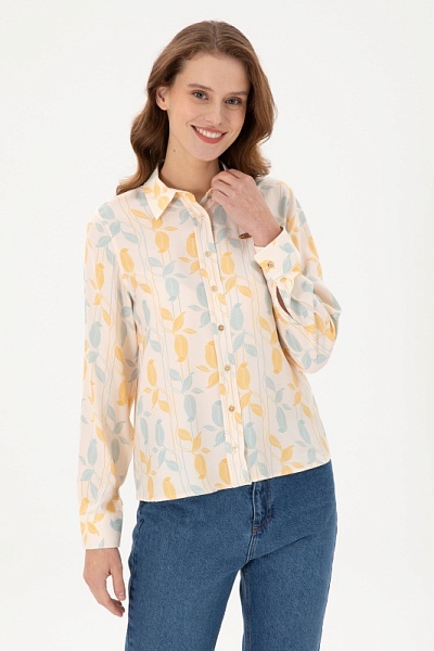 Рубашка из вискозы с узором прямая - G082SZ0040HELINAS Сорочка жен. (VR049, 36)