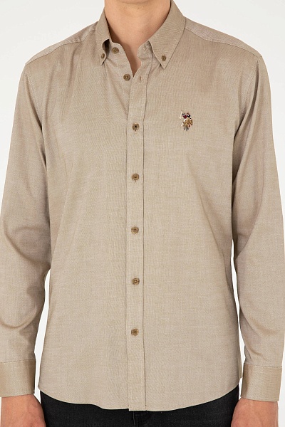 Рубашка из хлопка прямая - G081SZ0040CEDCOLORREG024K Сорочка муж. (VR027, S)