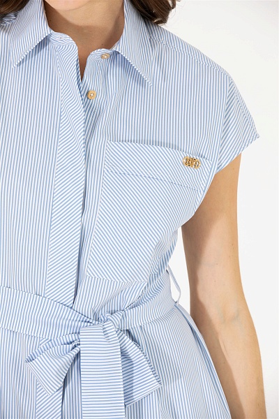 Платье-рубашка из смесового хлопка в полоску - G082SZ0320OLAF Платье жен. (VR036, 46)